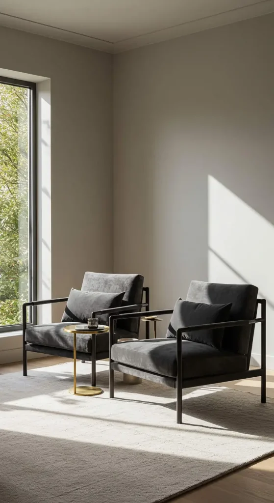 11 Living Room Ideas for Couples 6 6. Matching Armchairs