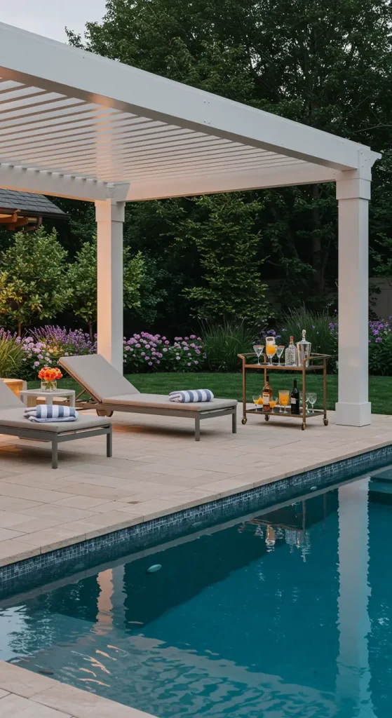 13 Stunning Backyard Pergola Ideas 6 6. Poolside Pergola
