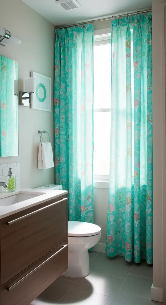 11 Bathroom Curtain Ideas 7 6. Short Curtains