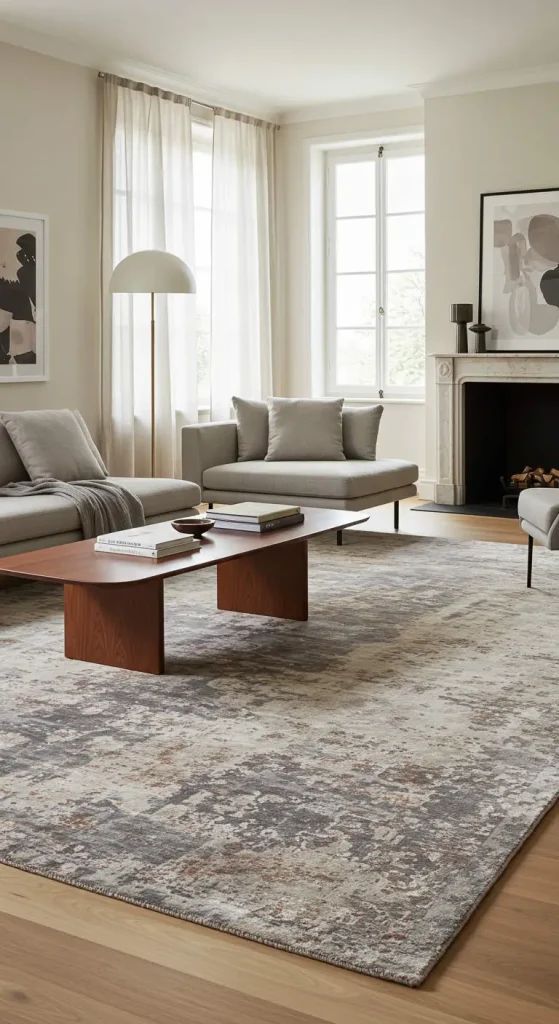 15 Living Room Rug Ideas 8 7. Abstract Design Rugs