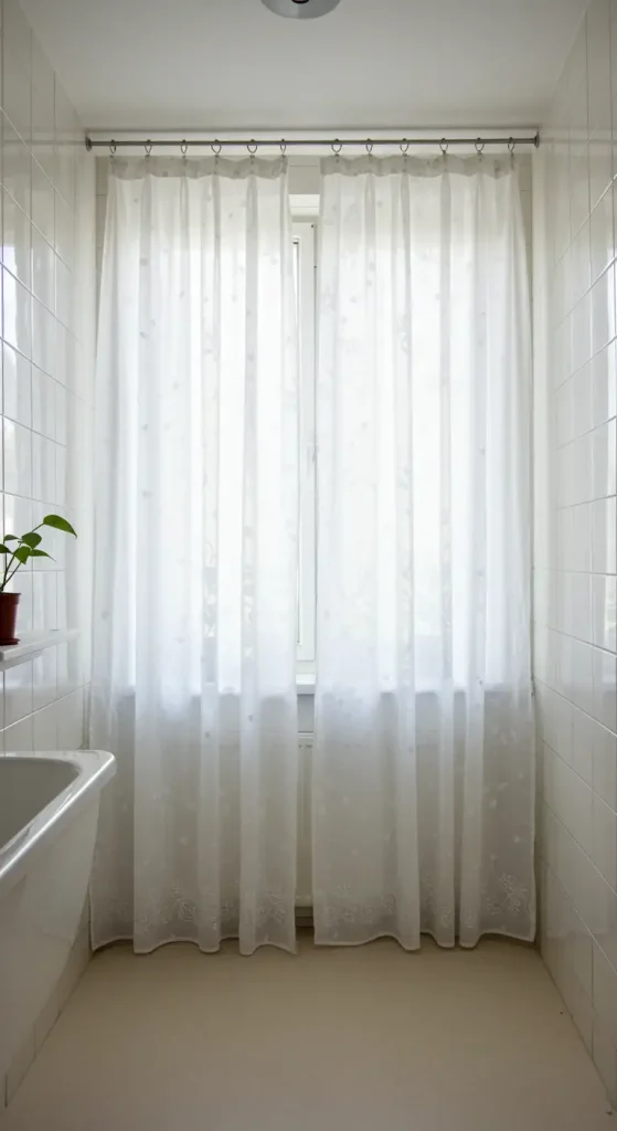 11 Bathroom Curtain Ideas 8 7. Cafe Curtains