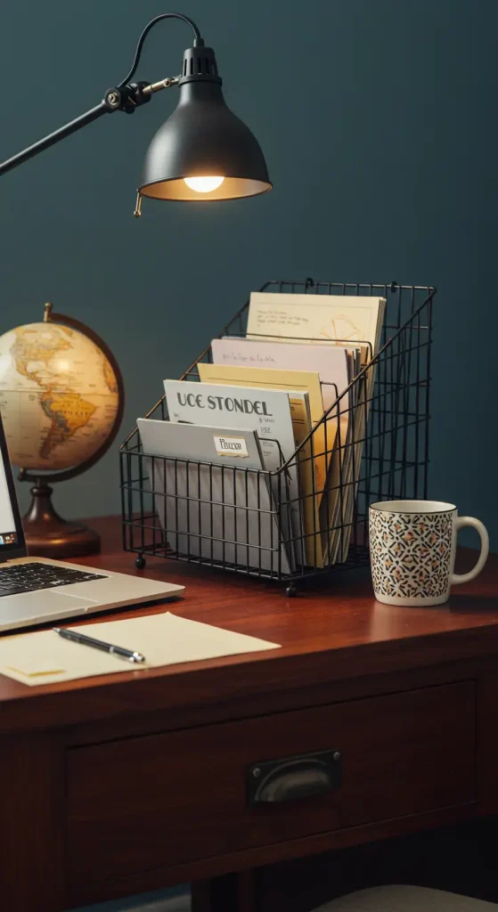 11 Office Desk Organization Ideas 8 7. Create a Paper Sorting System