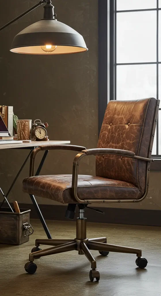 14 Stylish Office Chair Ideas 7 7. Industrial Charm