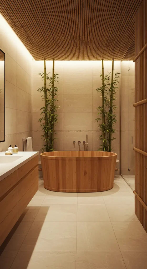 15 Modern Bathtub Ideas 7 7. Japanese-Style Soaking Tub