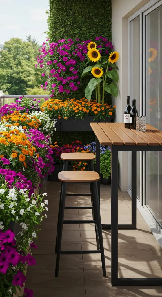 12 Stunning Balcony Design Ideas to Maximize Your Small Space 7 7. Mini Dining Garden