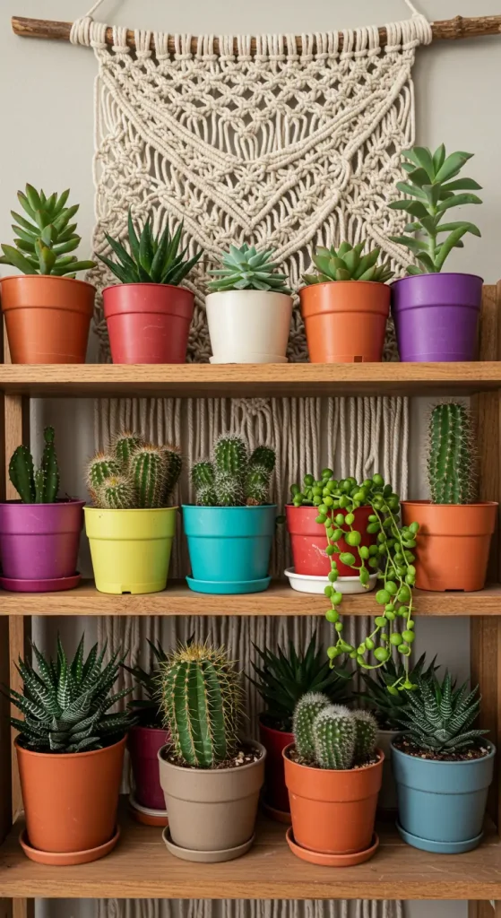 12 Indoor Plant Shelf Ideas 7 7. Themed Shelf Arrangements
