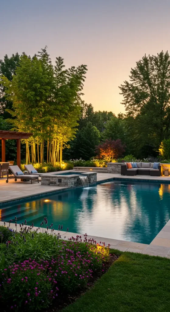 13 Backyard Ideas with Pool 5 7. Zen Retreat
