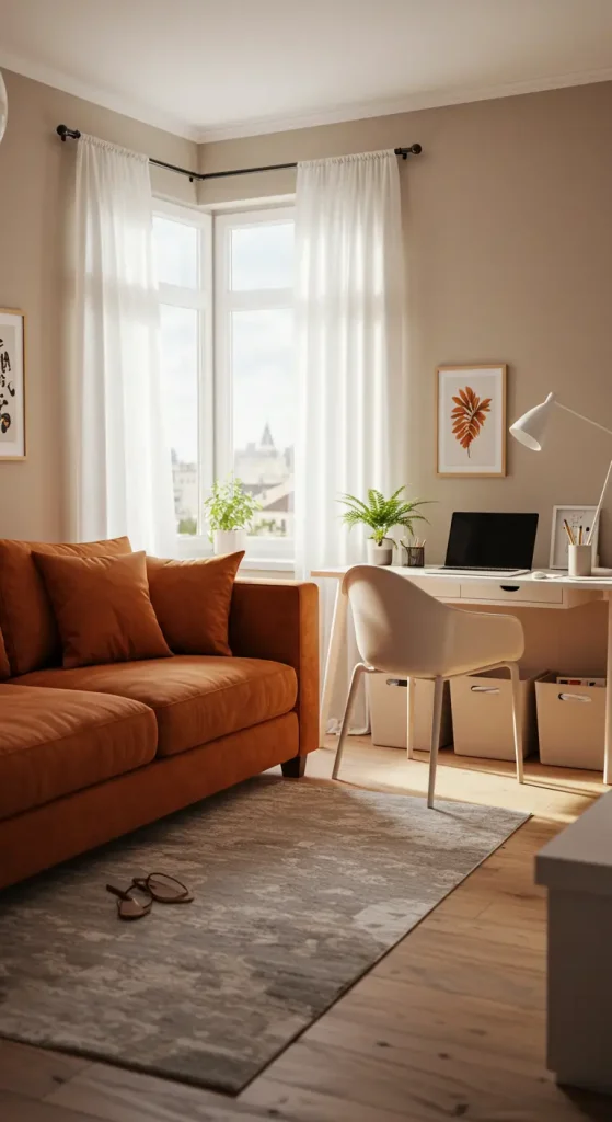 14 Inspiring Home Office Ideas with Couch 8 8. Couch with Built-In Storage