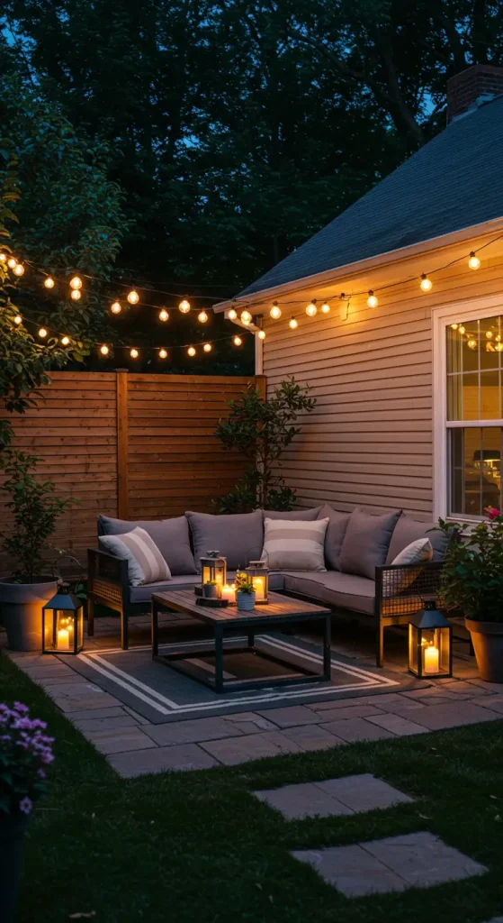 11 Creative Backyard Ideas for Small Yards 8 8. Outdoor Lighting