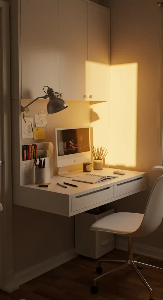 11 Creative Home Office Ideas for Small Spaces 10 9. Foldaway Desk Perfection