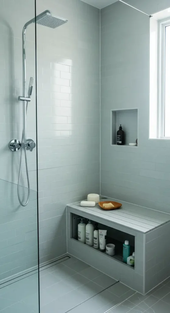 15 Small Walk In Shower Ideas 10 9. Integrated Benches