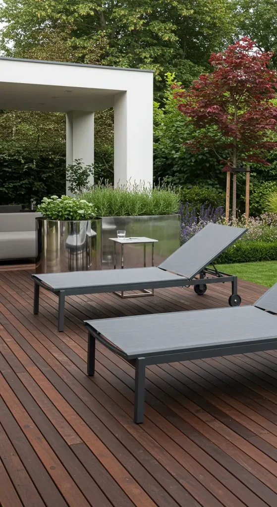 12 Trendy Outdoor Lounge Ideas 9 9. Modern Luxe with Monochromatic Colors