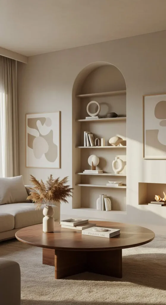 15 Earthy Living Room Decor Ideas 10 9. Organic-Shaped Furniture
