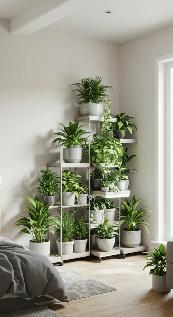 12 Indoor Plant Shelf Ideas 9 9. Stackable Storage Units