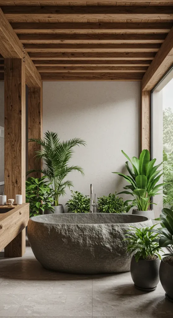 15 Modern Bathtub Ideas 9 9. Stone Bathtub