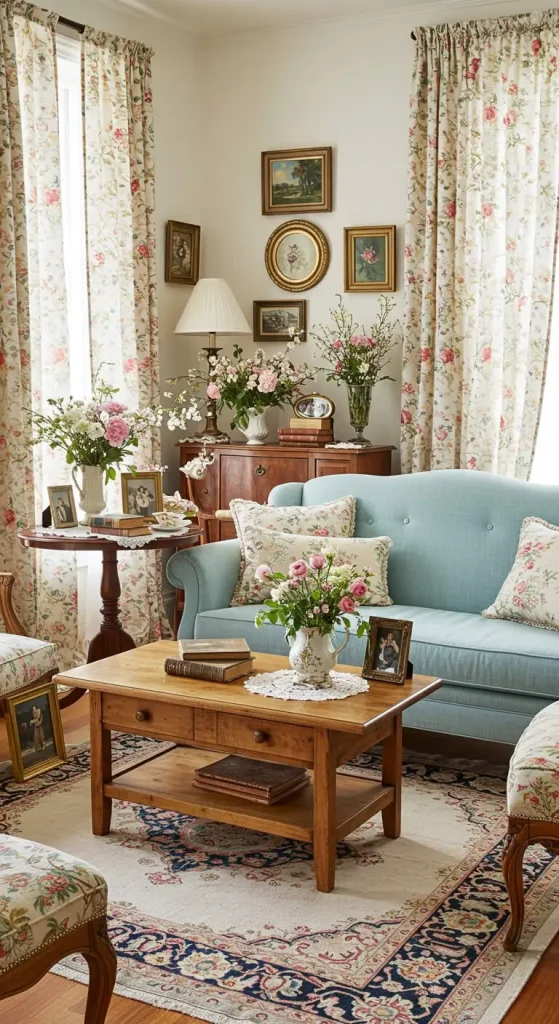 13 Living Room Ideas for Bloxburg 9 9. Vintage-Inspired Charm