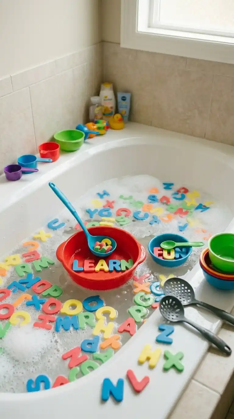 Bathtub Ideas for Kids: 13 Fun and Creative Designs 3 Alphabet Soup Bath Activity for Kids