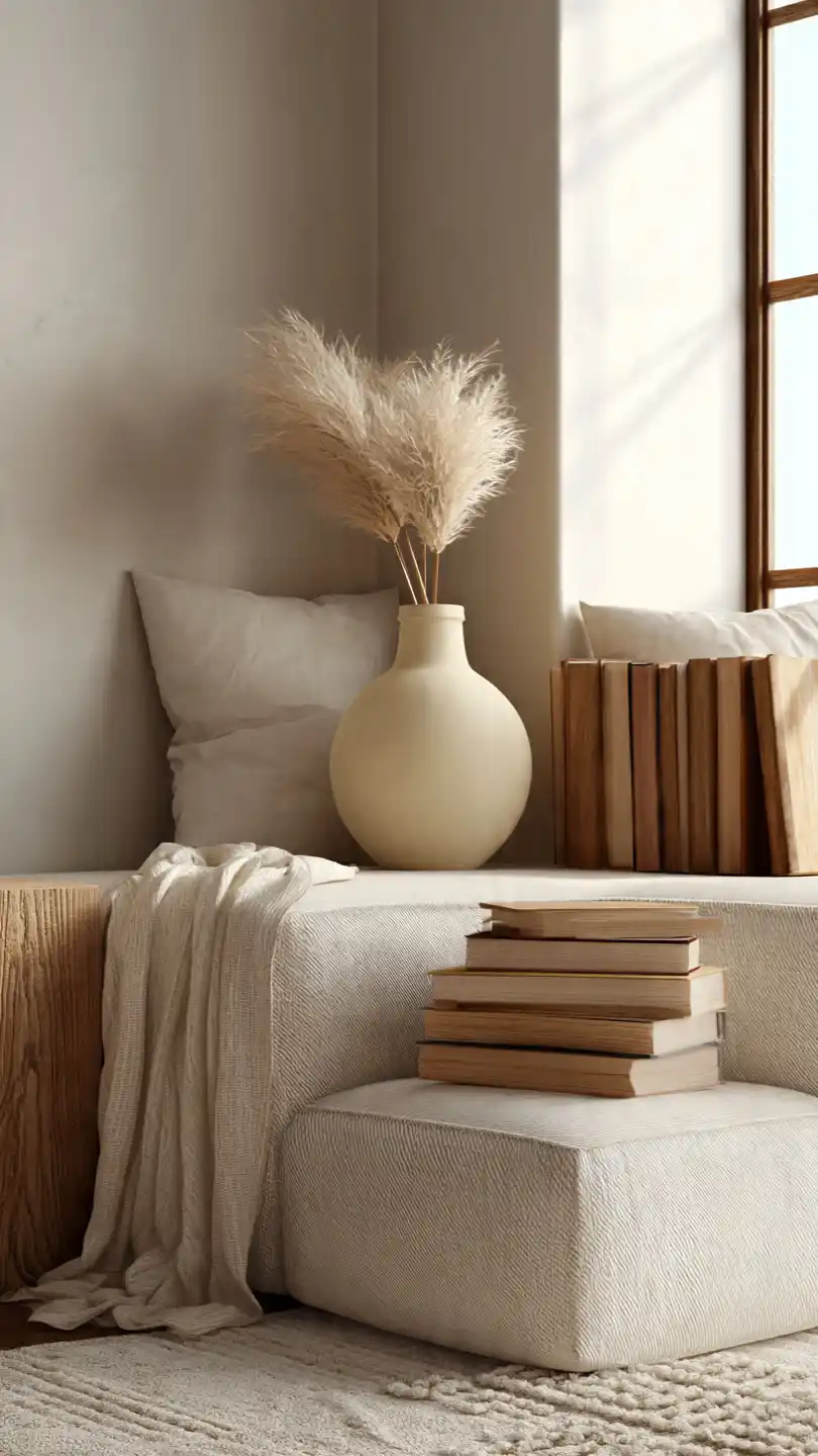Minimalist Cozy Aesthetic: 12 Ideas for a Calm Space 8 Keep Surfaces Clean While Styling Only Meaningful Decor Pieces