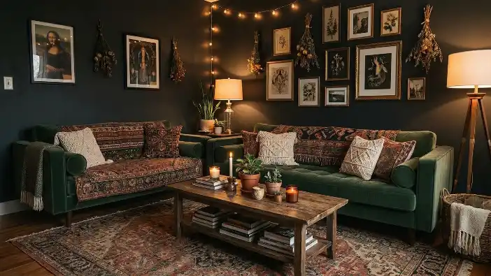 Dark Boho Living Room Ideas That Feel Rich and Moody
