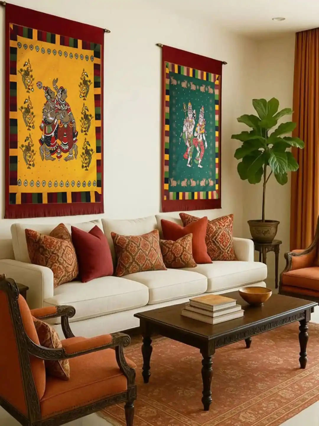 12 Indian Living Room Decor Ideas: Color, Pattern, and Warmth 12 Indian wall art living room