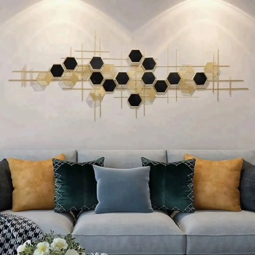 15 Living Room Wall Decor Ideas That Don't Require a Nail 15 Minimalist Geometric Metal Sculpture