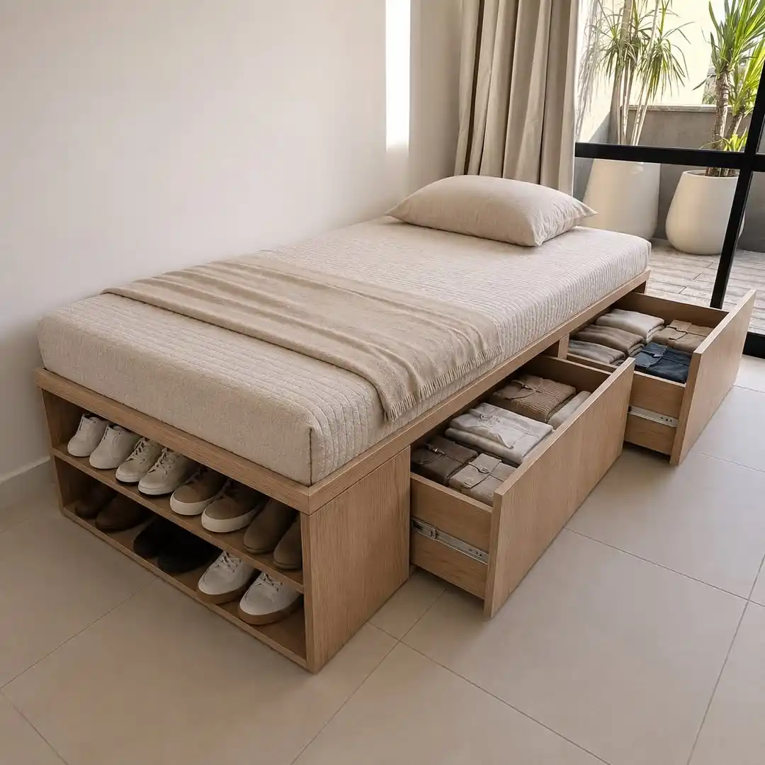 15 Shoe Storage Ideas for Bedrooms Without a Walk-In Closet 12 bed foot storage