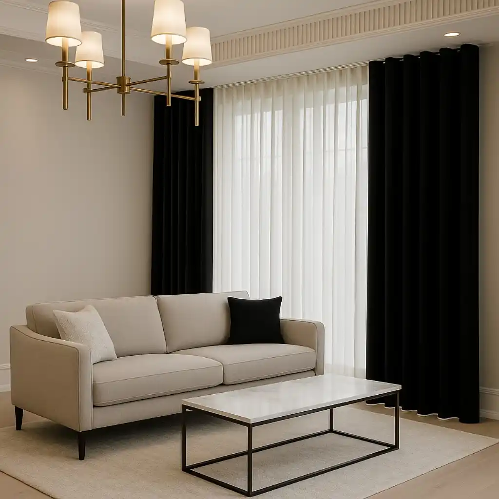 15 Curtain Ideas for Small Living Rooms That Add Height and Light 10 black curtains living room