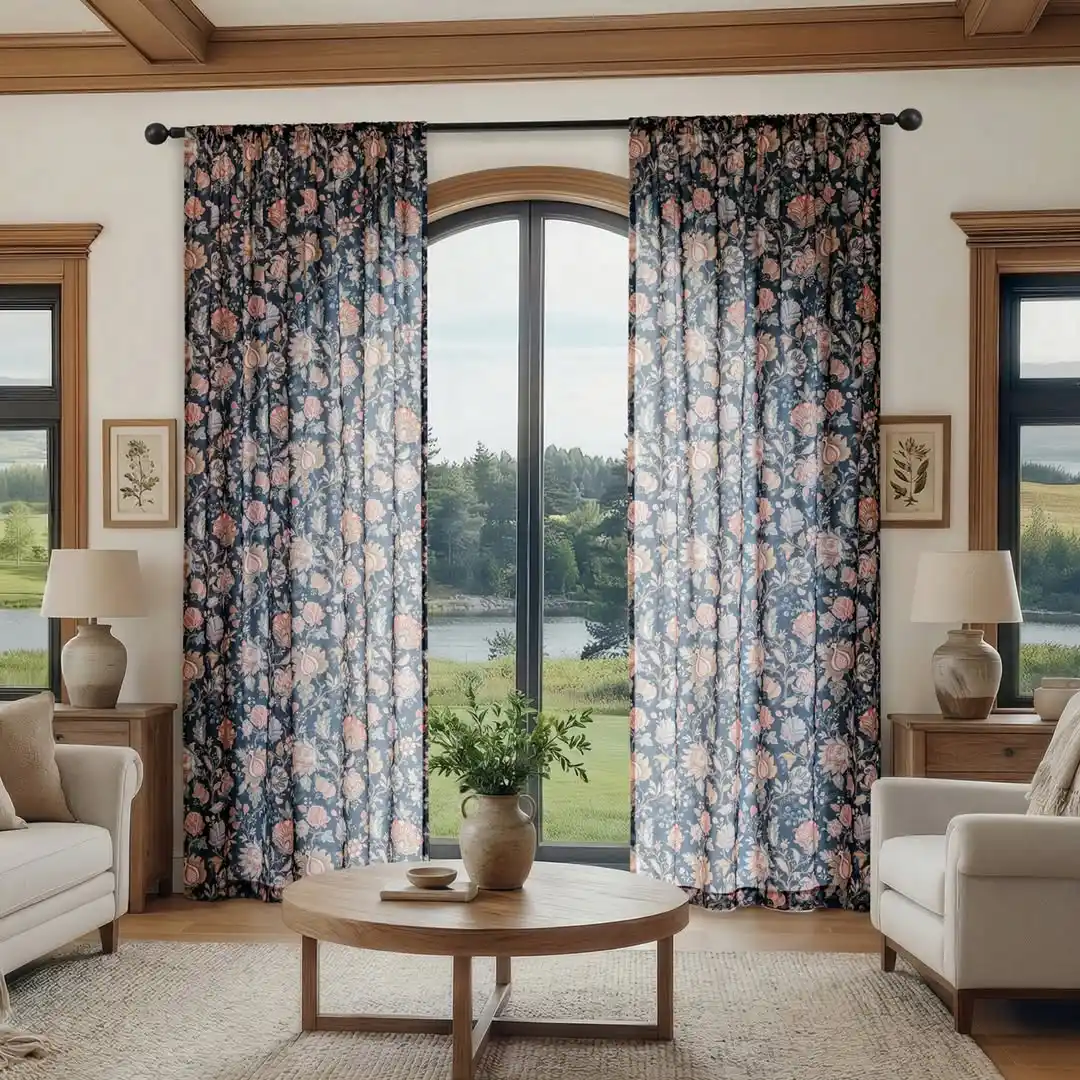 15 Curtain Ideas for Small Living Rooms That Add Height and Light 12 botanical print curtains