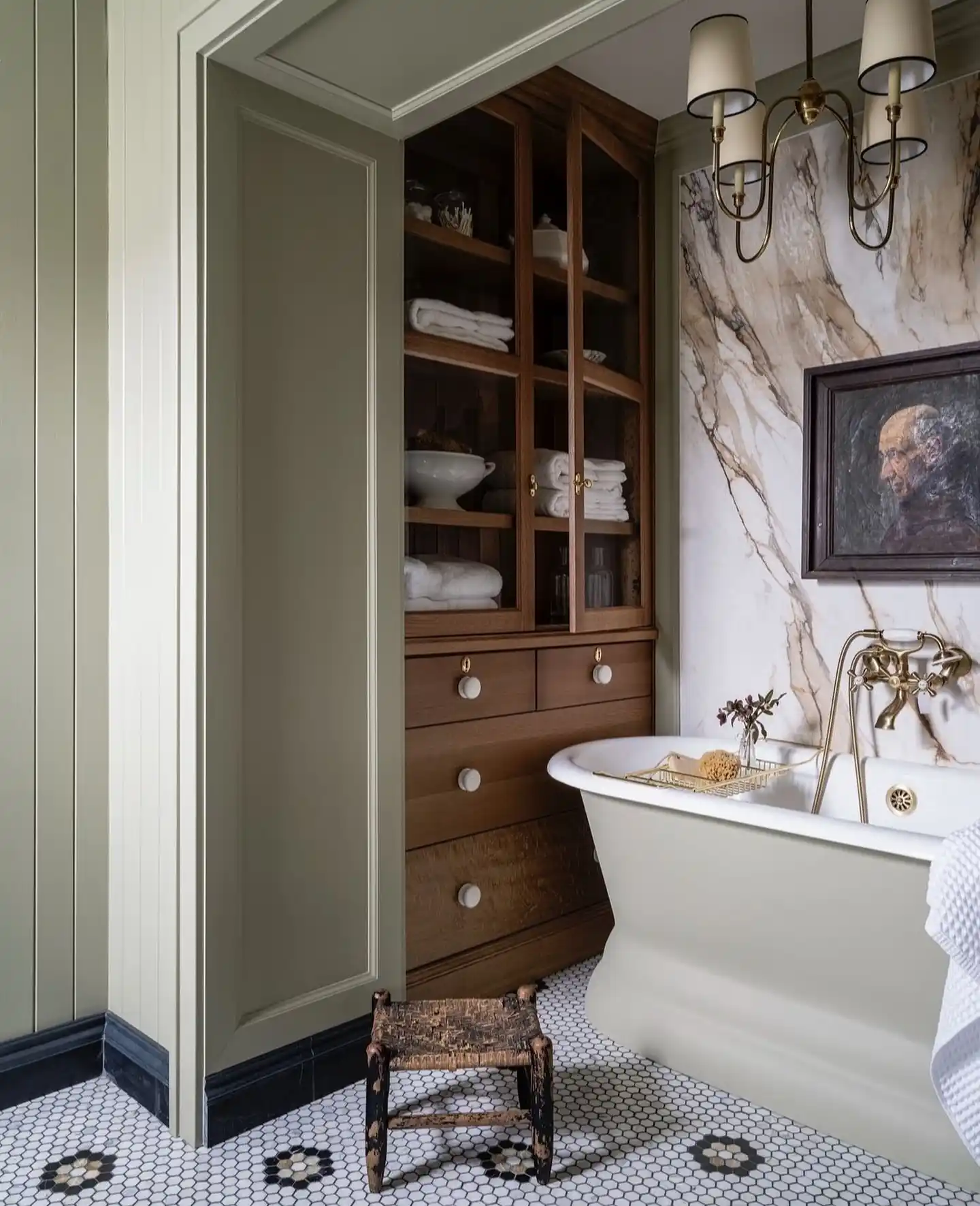 built in bathroom storage