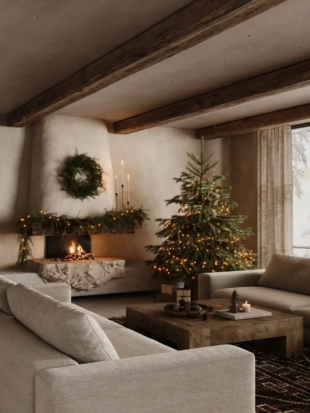 12 Minimalist Living Room Christmas Decor Ideas That Feel Festive Without the Chaos 6 cozy minimal Christmas decor