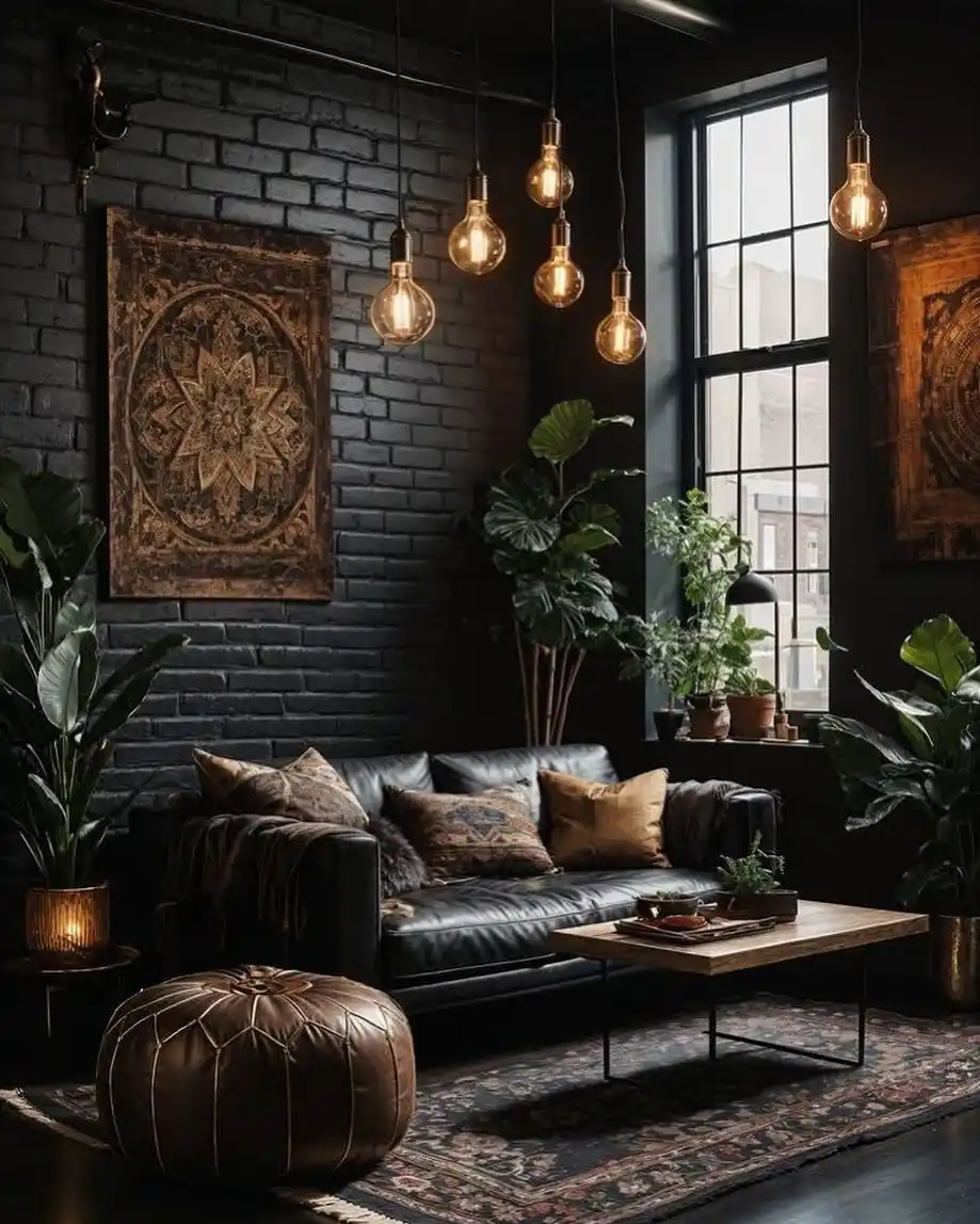 12 Dark Boho Living Room Ideas That Feel Rich and Moody 2 dark bohemian interior
