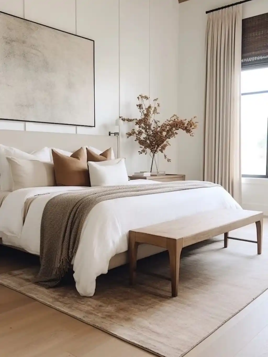 earthy tone bedroom winter