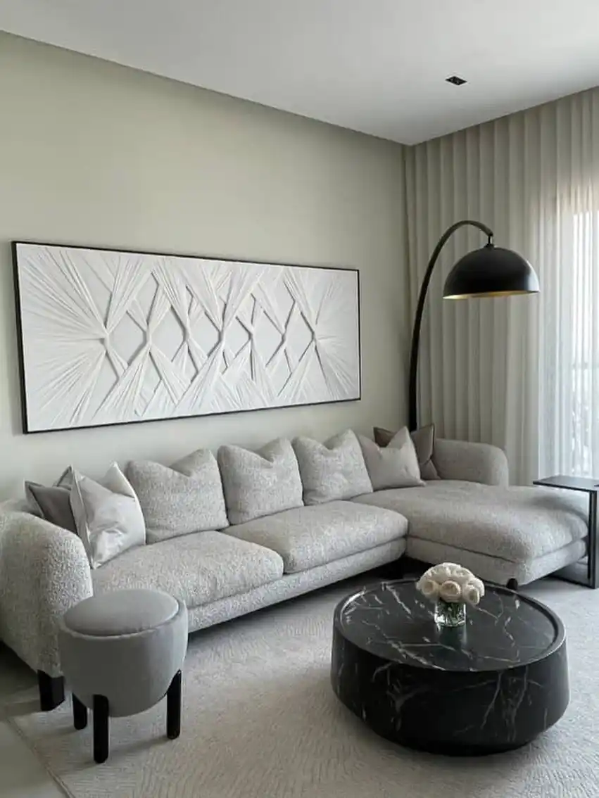 15 Living Room Wall Decor Ideas That Don't Require a Nail 8 fabric wall panels