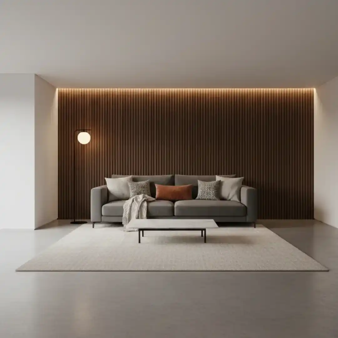 11 Wall Paneling Ideas to Make a Living Room Look High-End 4 fluted wall paneling