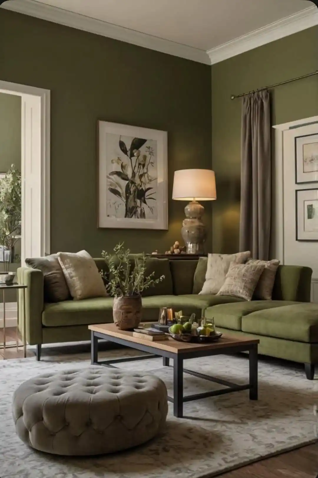 11 Minimalist Living Room Color Palette Ideas That Set the Perfect Calm Mood 7 olive green minimalist living room
