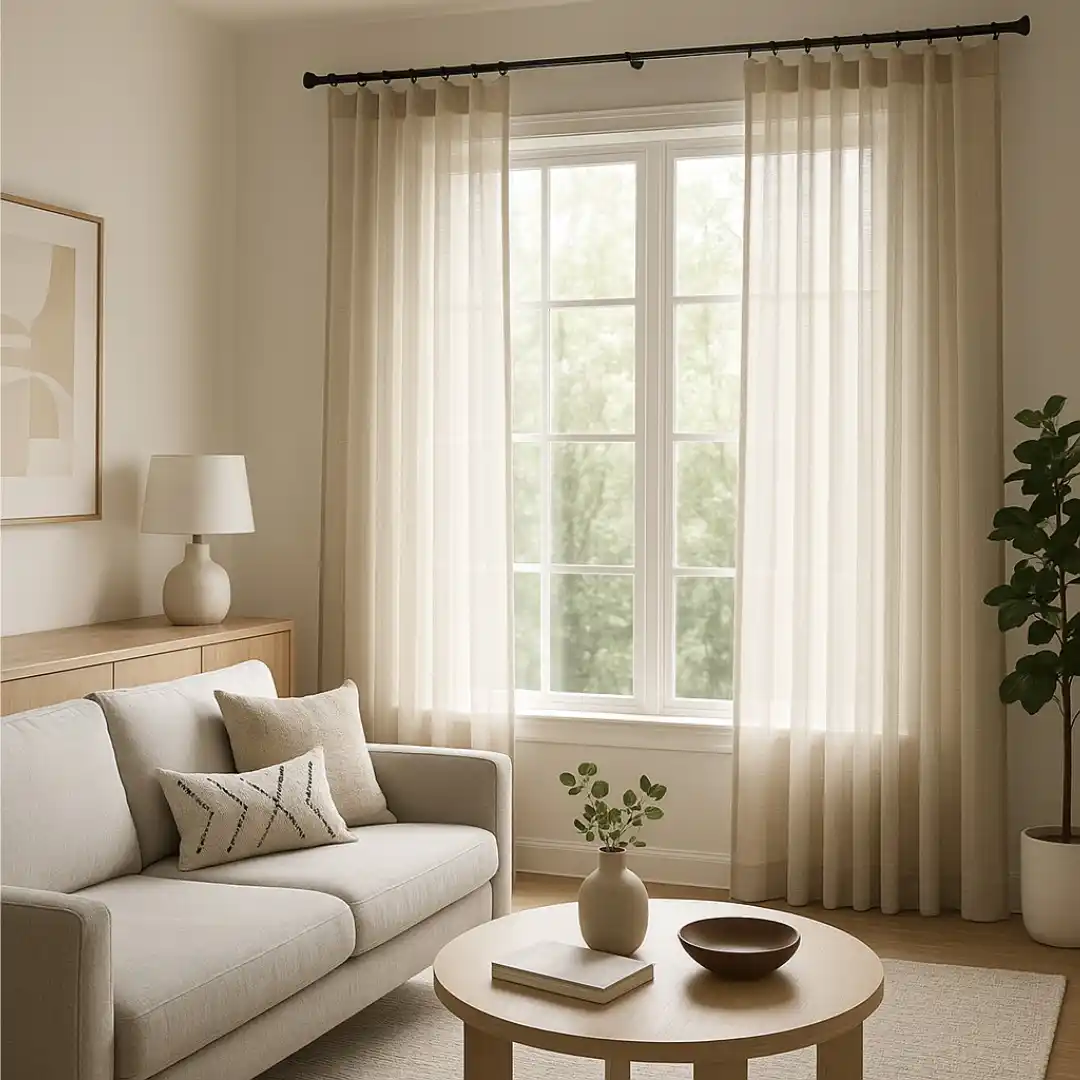 15 Curtain Ideas for Small Living Rooms That Add Height and Light 2 sheer curtains small room