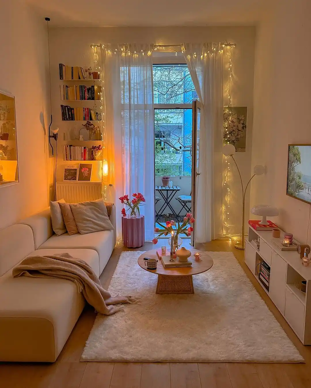 15 Living Room Lighting Ideas That Change the Mood of Your Space 11 string lights living room