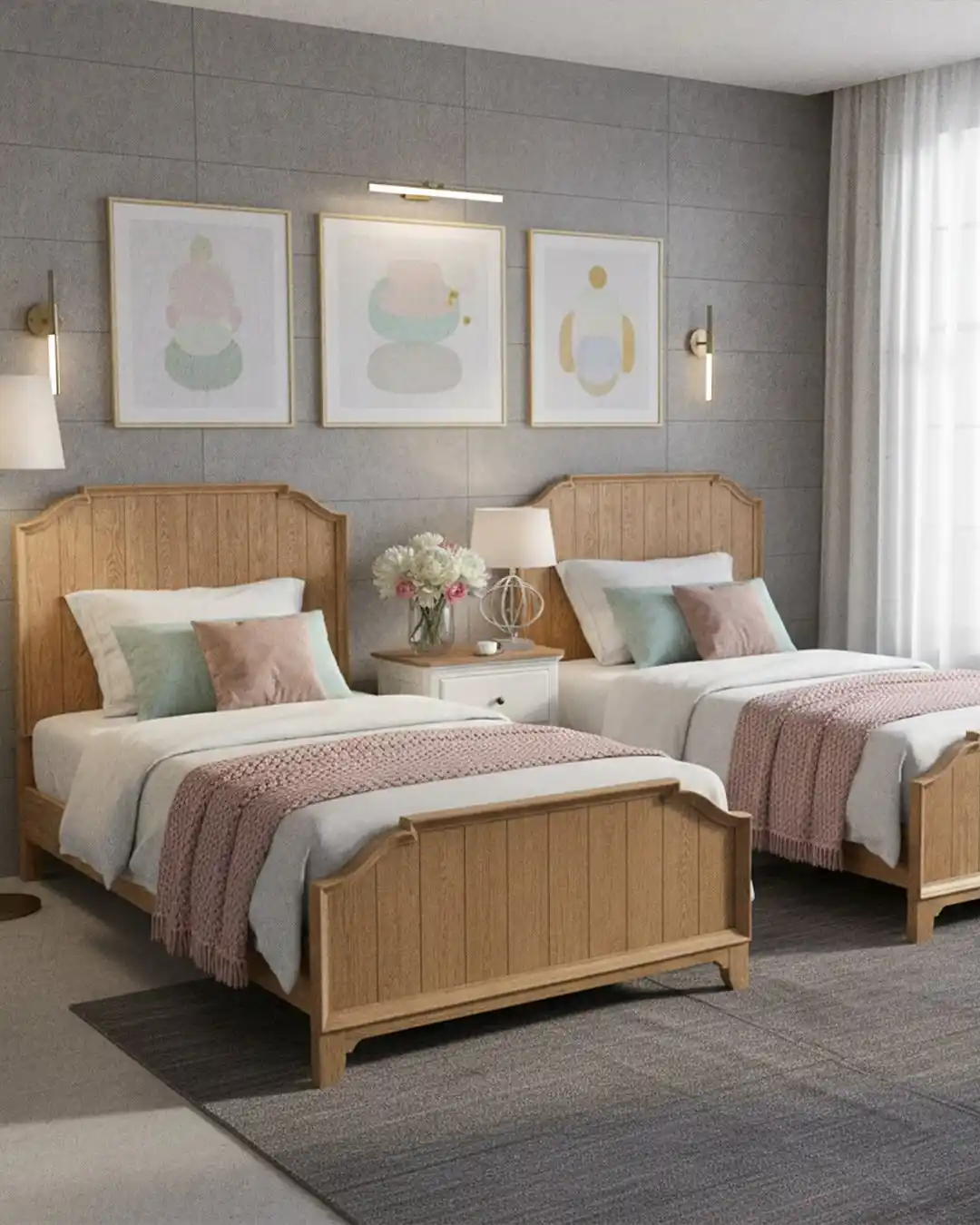 twin beds small room