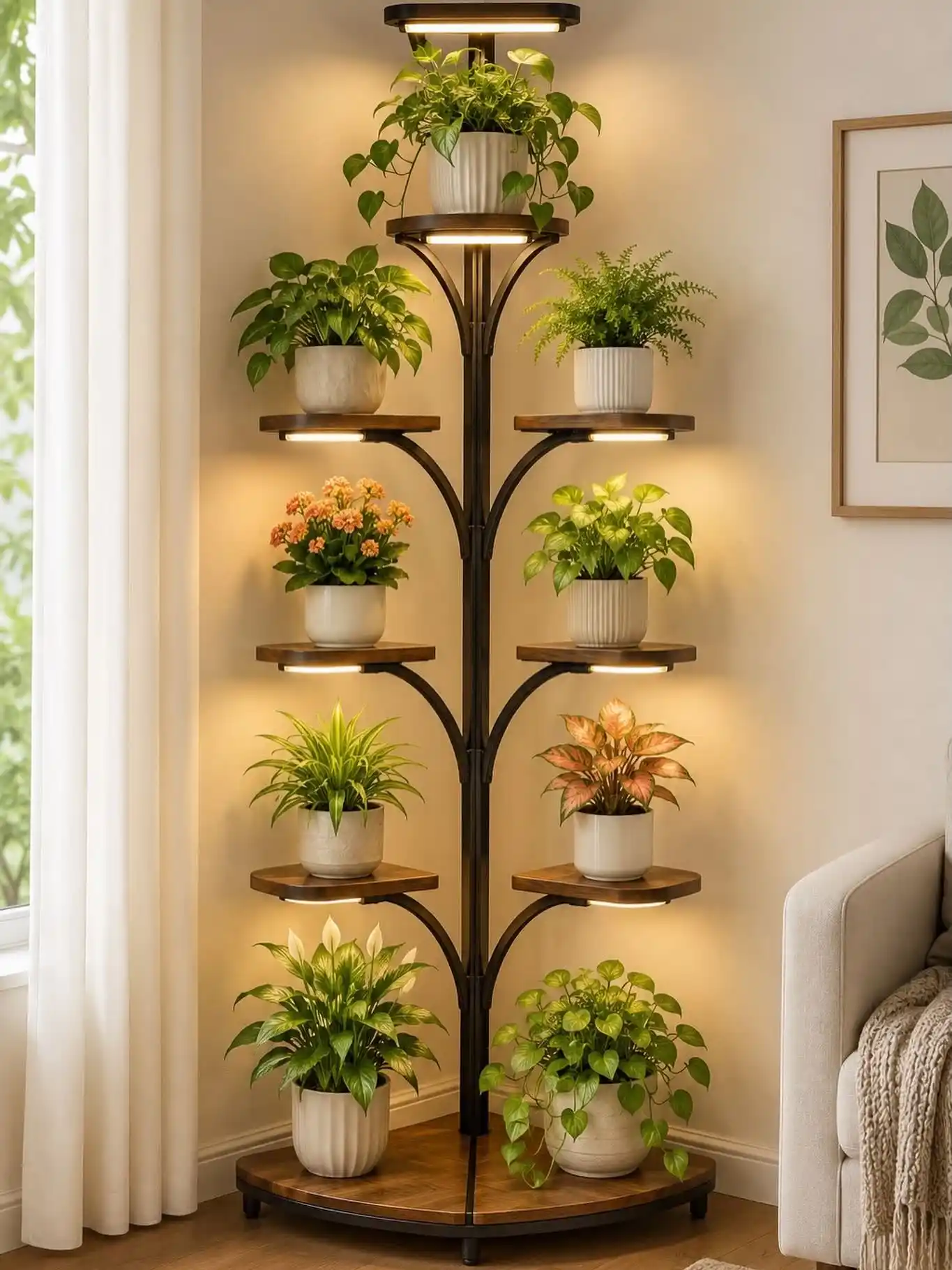 Hanging shelf plants