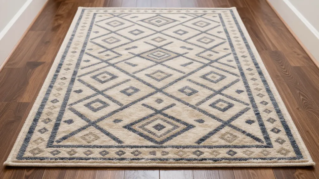 How To Decorate Your Hallway 1 Elegant hallway runner rug with geometric pattern closeup